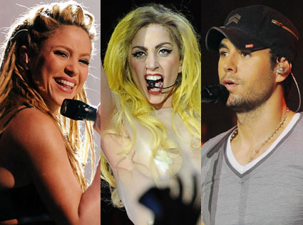 Lady Gaga, Enrique Iglesias, Shakira Lady Gaga, Enrique Iglesias, Shakira